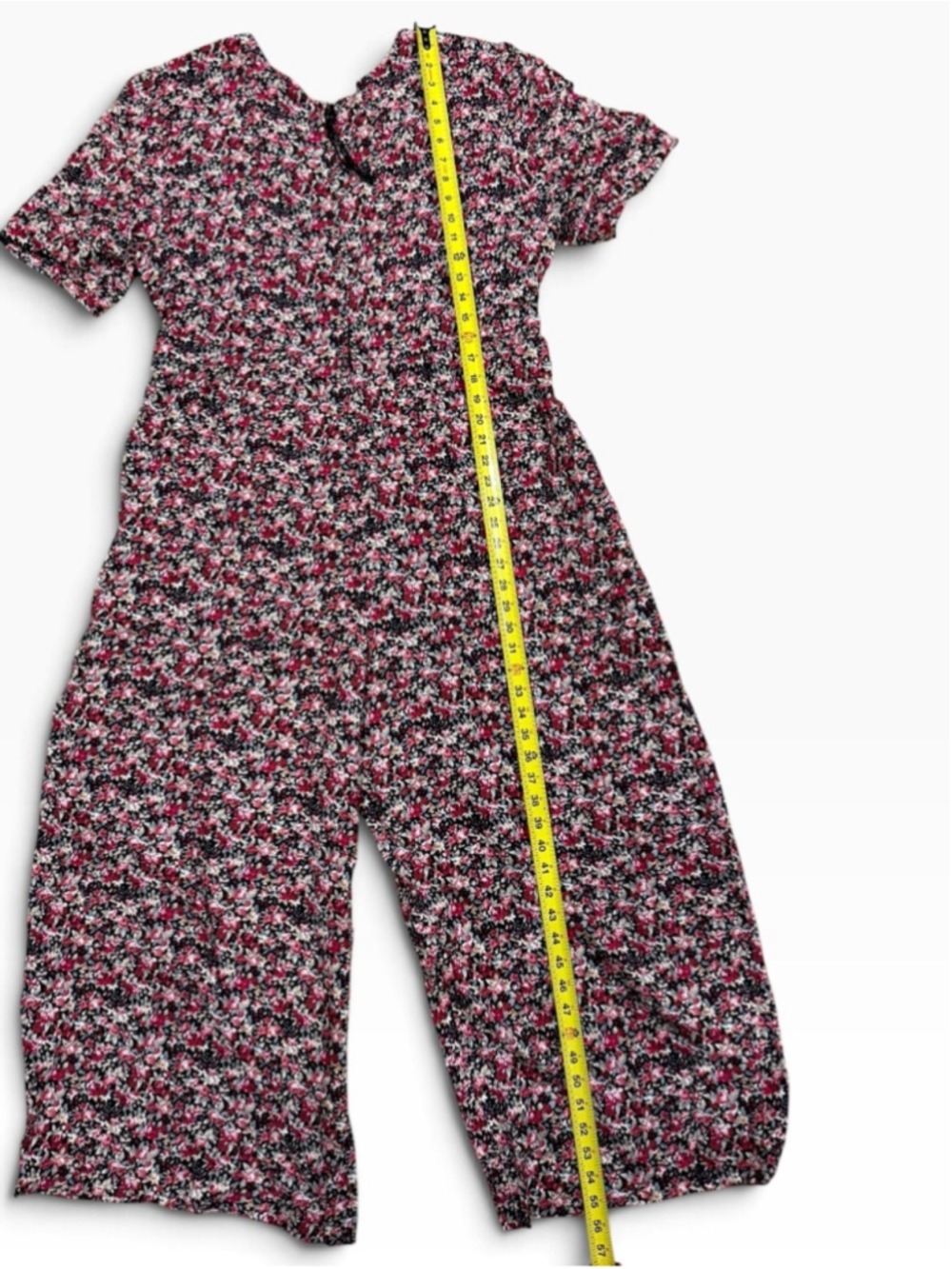 Molly Malloy Floral Tie-Waist Wide-Leg Jumpsuit in Burgundy Size 16 - Picture 10 of 11